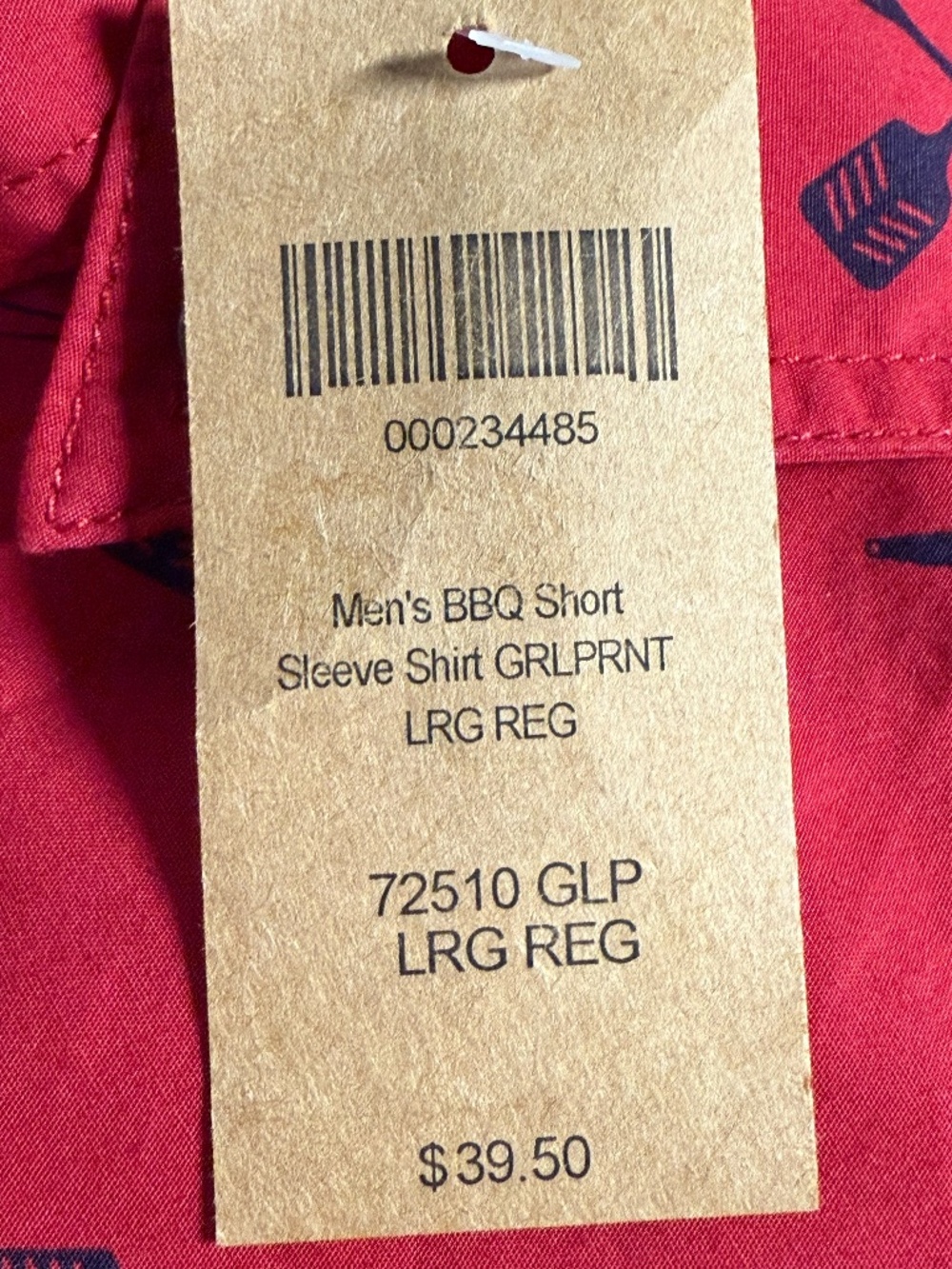 NWT Duluth Trading Co. Men's BBQ Short Sleeve Shirt - Red Grill Print - Size L - Picture 7 of 8